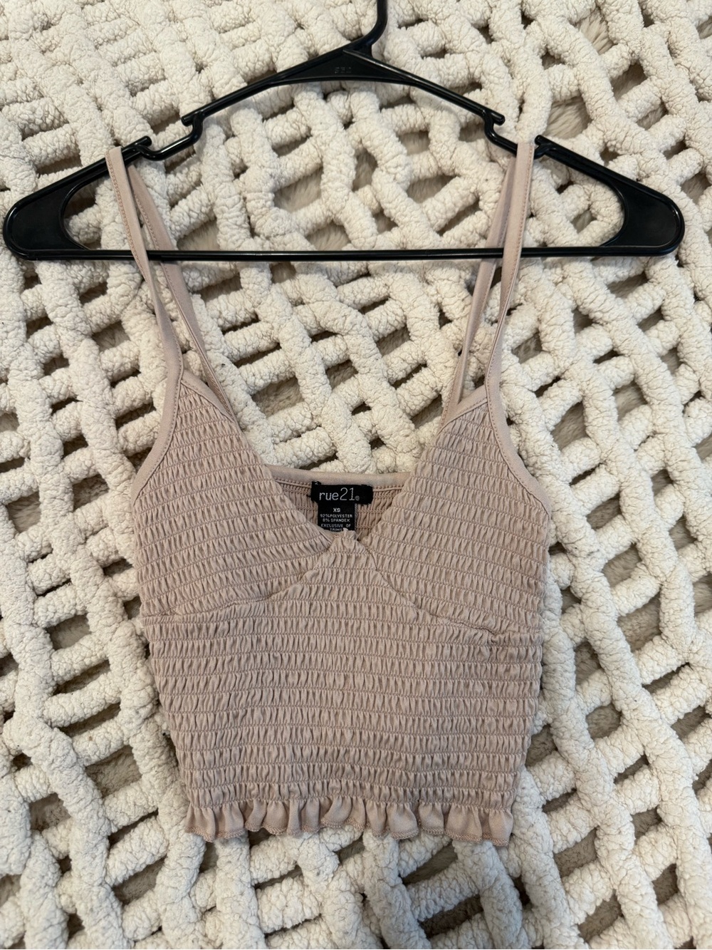 Rue21 Taupe Smocked Cropped Camisole